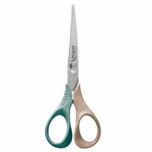 Schere SMILING PLANET SHAPE 16cm Linkshänder, Klingen aus Stahl,