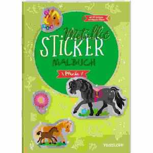 Metallic Sticker Malbuch Pferde