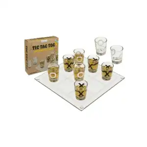 OOTB Glas-Trinkspiel Tic Tac Toe mit 9 Gläsern