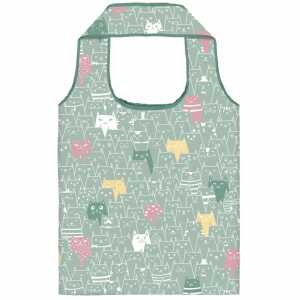 Shopper Pastel Cats 40x66cm, aus recyceltem PET, mit Hülle12x12cm