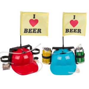 OOTB Trinkhelm I Love Beer mit Fahne