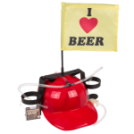 OOTB Trinkhelm I Love Beer mit Fahne
