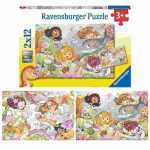 Puzzle 2x 12 Teile Kleine Feen und Meerjungfrauen, ab 3...