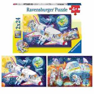 Puzzle 2x 24 Teile Reise durch den Weltraum, ab 4 Jahren, Ravensburger