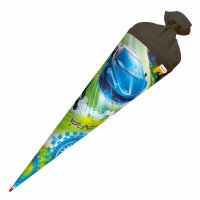 Motiv-Schultüte Racing 70cm rund Filzverschluss