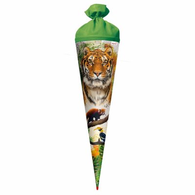 Motiv-Schultüte Tiger 70cm rund Filzverschluss