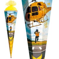 Motiv-Schultüte Helikopter 85cm eckig Tüllverschluss