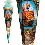Motiv-Schultüte Piratenschiff 85cm eckig Tüllverschluss