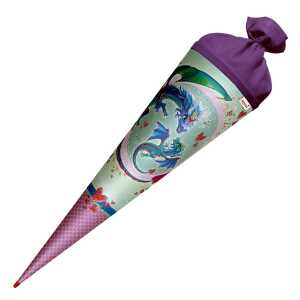 Roth Schultüte 70cm rund Drachenliebe Glitter