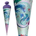 Roth Schultüte 70cm rund Drachenliebe Glitter