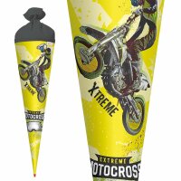 Motiv-Schultüte Extreme Motocross 70cm rund Filzverschluss Folie