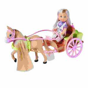 Evi LOVE Horse Carriage 12cm, Pferdekutsche mit Pferd, Zubehör