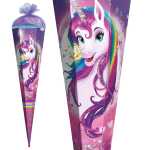Roth Schultüte 85cm eckig Einhornportrait Glitter