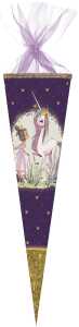 Nestler Schultüte Organza 70 cm rund Glitzer EinhornPrinzs