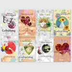 Glückwunschkarten 100 St. Geburtstag 8-fach sort.