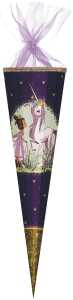 Nestler Schultüte Organza 85 cm 12-eck Glitzer EinhornPrinzs