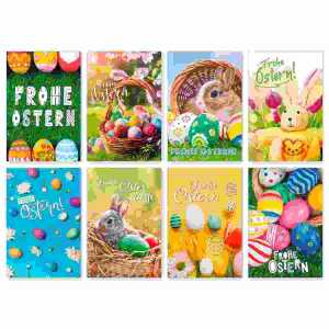 Glückwunschkarten 100er Ostern sortiert, 8 Motive, 4017703041748