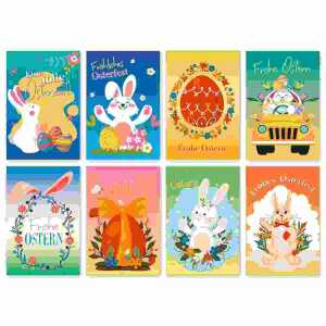 Glückwunschkarten 100er Ostern sortiert, 8 Motive, 4017703041755