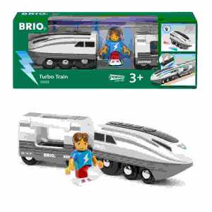 BRIO Turbo-Zug mit Turboknopf, 2x AA Batterien erforderlich,