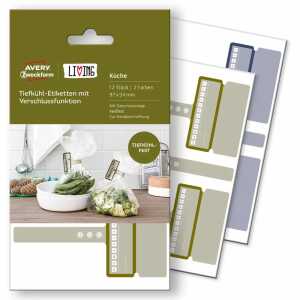 Tiefkühl Etiketten mit Verschluß 97x54mm weiß, 12 Etiketten