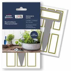 Pflanzenschilder 76x145mm grau weiß wiederablösbar, 6 Etiketten