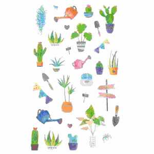 Washi Paper Sticker Gardening, Rössler