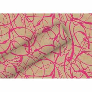 Geschenkpapier 70cmx2m Kraft Modern pink