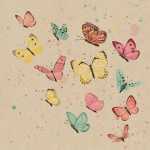 Servietten 33x33cm Natural Butterflies, 3-lagig, 20...