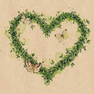 Servietten 33x33cm By Nature Green Dream, 3-lagig, 20 Stück