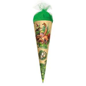 Motiv-Schultüte Veganosaurus 50cm rund Tüllverschluss