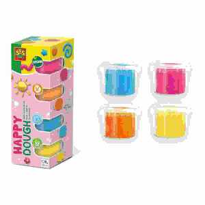 Knete Feel good Happy 4x 90g, auswaschbar aus Textilien,