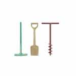 Sandspiel-Set Blue Marine 3teilig, Bohrer, Rechen, Schaufel,