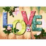 Diamond Painting LOVE, I vorgedrucktes Bild, sortierte...