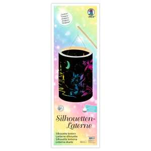 Silhouetten Laterne Set Drache 15,3x15,3x20cm, Tonpapier schwarz
