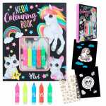 Malbuch-Set Ylvi neon mit 5 Fasermalern und Stickern, ab...