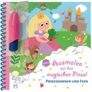 Malbuch Prinzessinnen und Feen, mit Wassertankstift und Zauberpapier