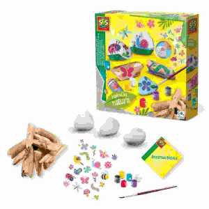 Bastel-Set Steine und Treibholz, mit verschiedenen Farben, Aufklebern,