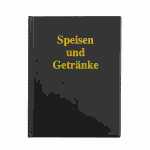 Speisekarten Mappe für A4 schwarz Goldprägung,...
