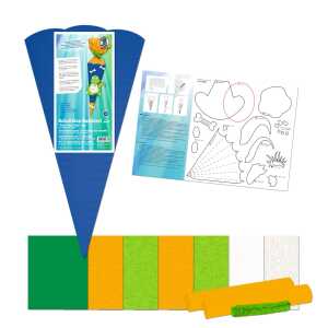 Schultüten-Bastelset-Mini Dino blau