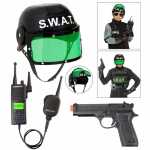 S.W.A.T. Set 3 Teile Helm Pistole Funkgerät,