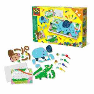 Tierpuzzle Stecktafel Mosaik, 100 farbige Stecker, S