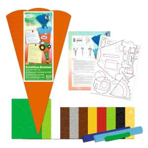 Schultüten-Bastelset Traktor, orange