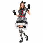 Kostüm Retro Clown Kleid Haarschleife Gr. M,...
