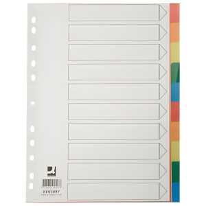 Farbregister 10tlg PP A4 färbig Q-CONNECT KF01897 Indexblatt