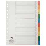 Farbregister 10tlg PP A4 färbig Q-CONNECT KF01897...