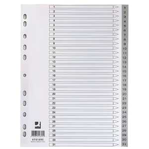 Ordnerregister 1-31 PP A4 grau Q-CONNECT KF01895 Indexblatt