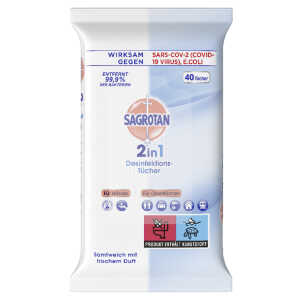 Reinigungstuch Desinfektion 2in1 40ST SAGROTAN 3634773007 2320899