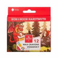 KOH Wachsmalstifte " Drachenmotiv " 7,8 mm x 80 mm , im 12er Pack