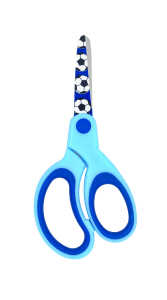 TSI Schere mit Motivdruck 13 cm, Motiv Fußball/blau