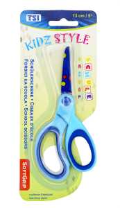 TSI Schere mit Motivdruck 13 cm, Motiv Punkte/blau